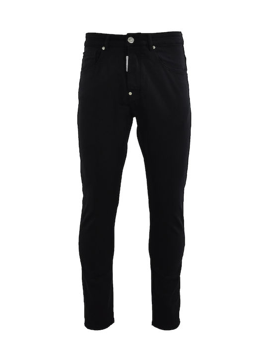 Men's Jeans Pants Elastic with Slim Tapered Fit Black