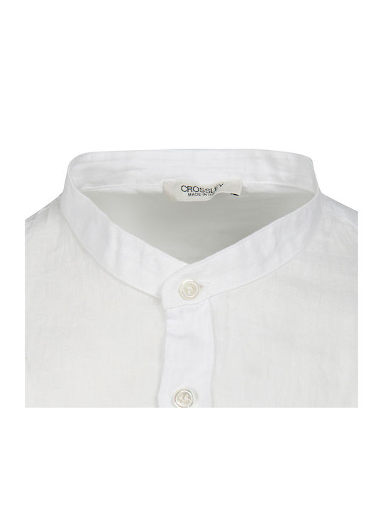 Long-sleeved Linen Shirt White