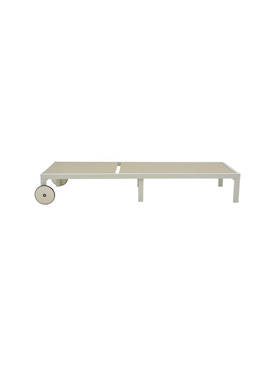 Șezlong Aluminiu Mailo cu Pernă Albă 206x71x30cm