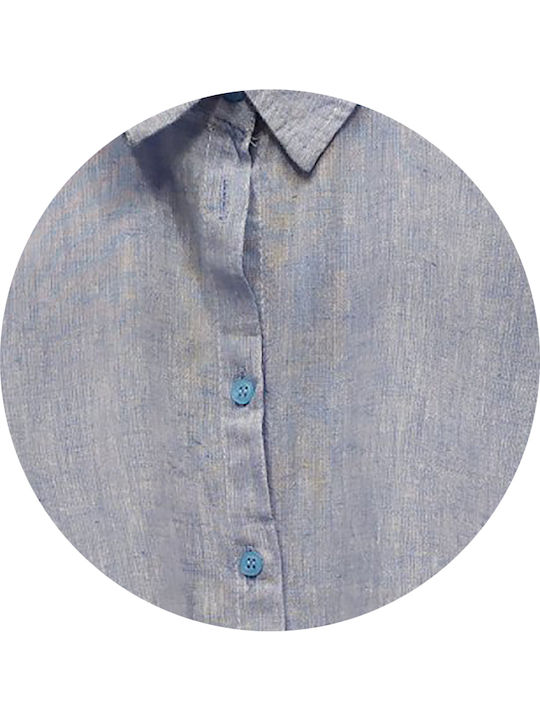 Langärmelig Damen Hemd Blue