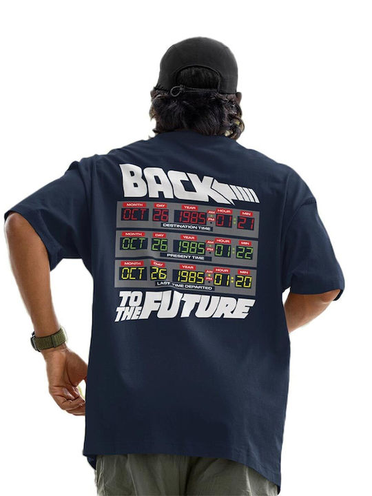 Cotton Division Back To Future Oversize T-shirt Navy Outatime Mbfts015