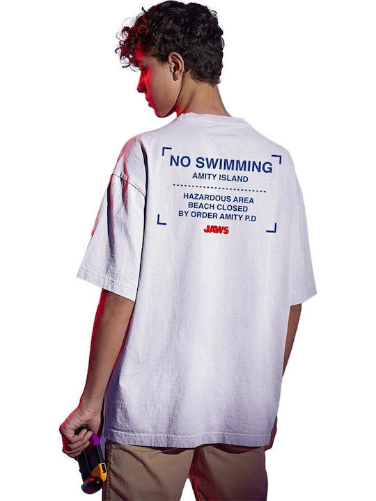 Cotton Division Jaws Tye Dye Oversize T-shirt White Mjato003