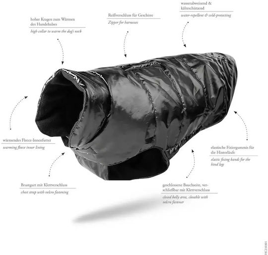 Hunter Haine pentru câini Negru cu Lungimea Spateului 45 cm