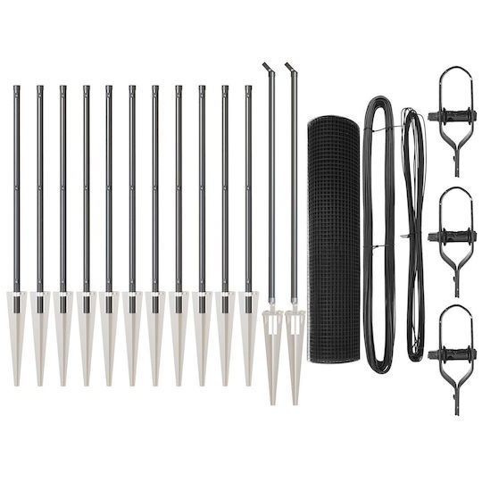 vidaXL Zaunpfahl für den Garten aus Kunststoff 100cm 1Stück Gray