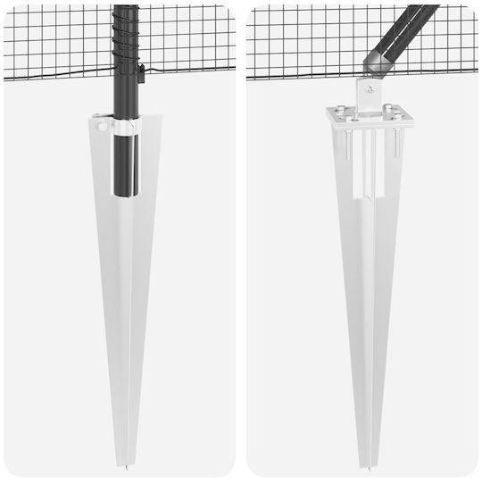 vidaXL Zaunpfahl für den Garten aus Kunststoff 100cm 1Stück Gray
