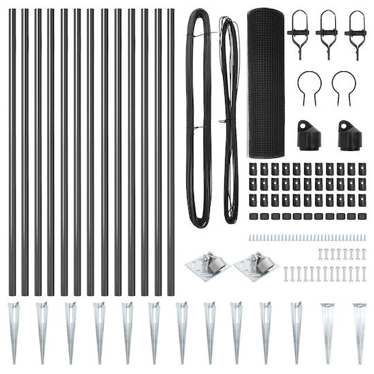 vidaXL Zaunpfahl für den Garten aus Kunststoff 100cm 1Stück Gray
