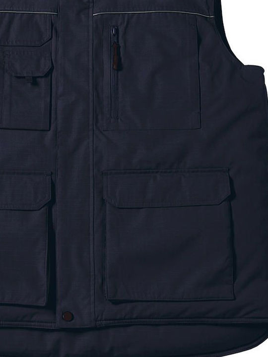 B&C Pro Arbeitsweste mit Fleece-Futter Marineblau