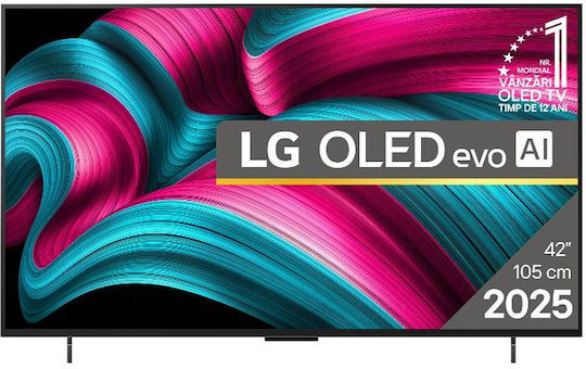 LG Smart Τηλεόραση 42" 4K UHD OLED Evo AI C5 HDR (2025) OLED42C51LA