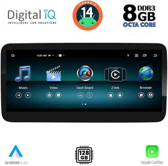 Digital IQ Car Audio System for Mercedes-Benz SLK 2012-2016 (Bluetooth/USB/WiFi/GPS/Apple-Carplay/Android-Auto) with Touch Screen 12.3"