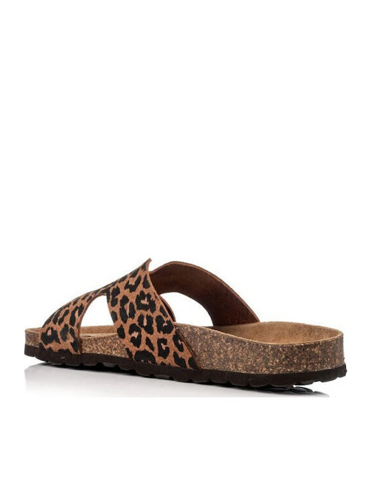 Leather Women's Flat Sandals Animal Print
