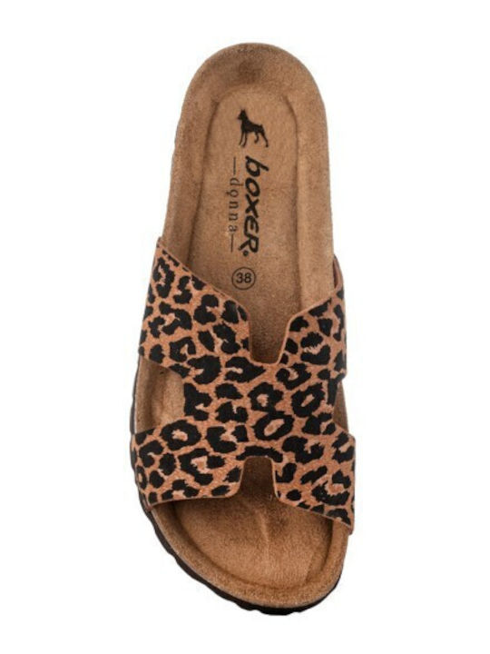 Leather Women's Flat Sandals Animal Print