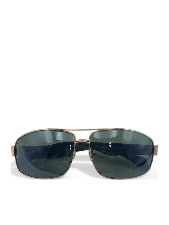 Dasoon Vision Men's Sunglasses with Gold Frame and Green Lens