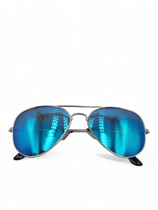 Dasoon Vision Unisex Sunglasses with Gold Metal Frame and Blue Polarized Lens 2478084
