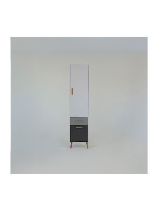 Bibliothek Timmy Weiß-Grau-Graphit 46.8x36x199cm