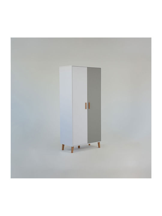 Doppeltür Kleiderschrank Timmy White-graphite-gray 90x50x199cm