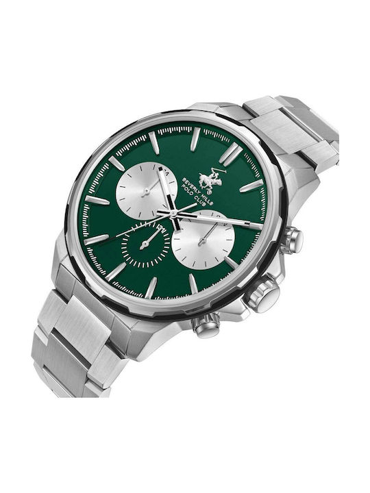Beverly Hills Polo Club Herrenuhr Batterie mit Silber Metallarmband