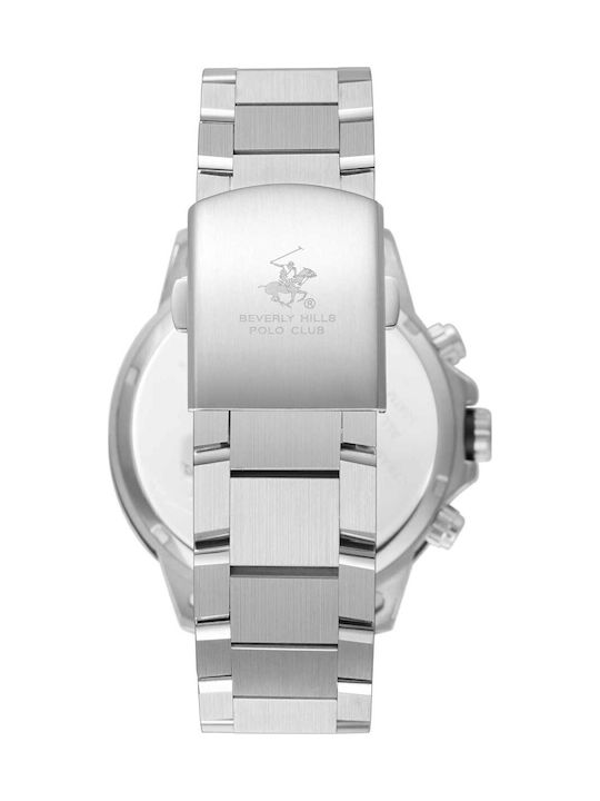 Beverly Hills Polo Club Herrenuhr Batterie mit Silber Metallarmband