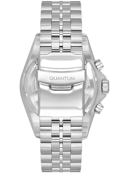 Quantum Men's Watch Chronograph Battery with Silver Metal Bracelet