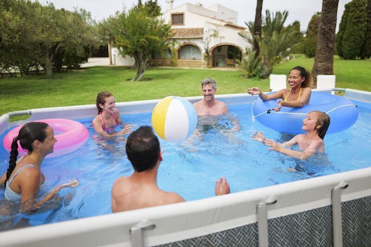 Bestway Piscină PVC 3028lt Cu Cadru Metalic 488x244x122cm Gri