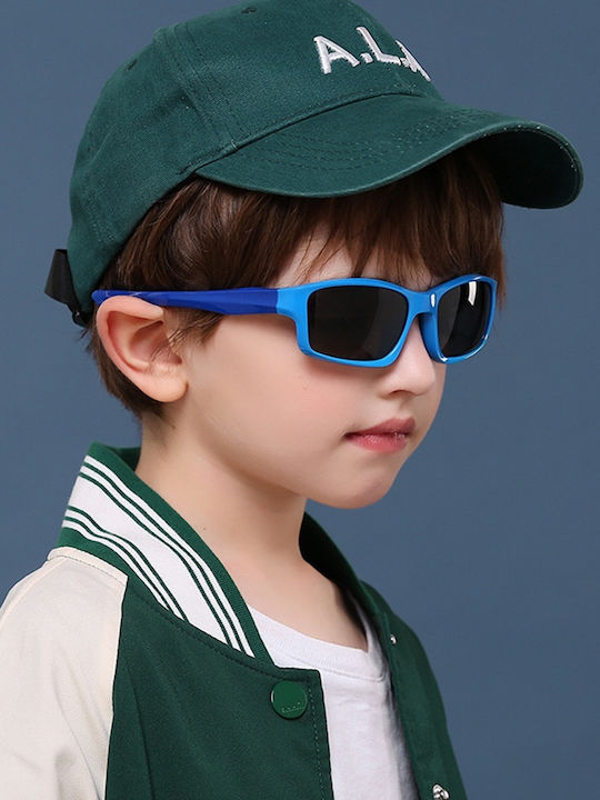 Techsuit Sportliche Kinder-Sonnenbrillen mit polarisierten blauen Gläsern für 3-8 Jahre