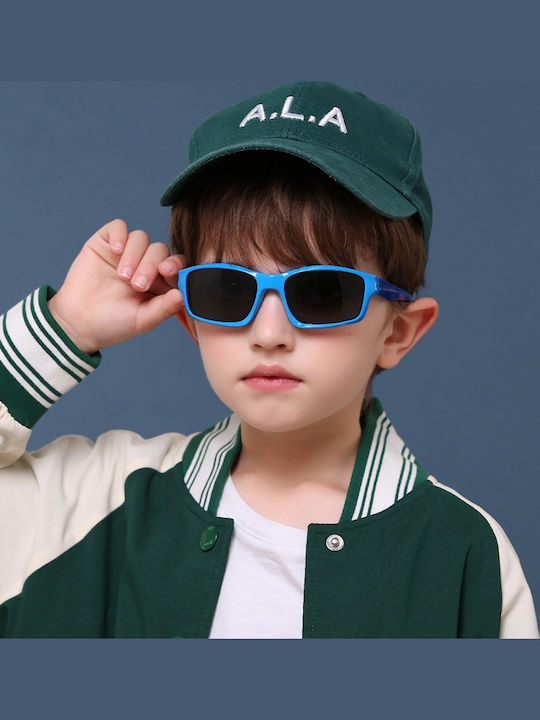 Techsuit Sportliche Kinder-Sonnenbrillen mit polarisierten blauen Gläsern für 3-8 Jahre