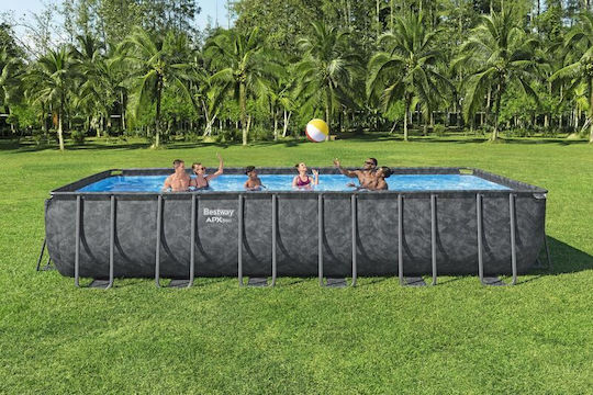 Bestway Piscină 30.045lt Cu Cadru Metalic 732x366x132cm Gri