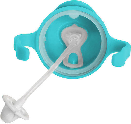 B.Box Baby Cup with Handles and Straw made of Plastic Turquoise 240ml for 6m+m+