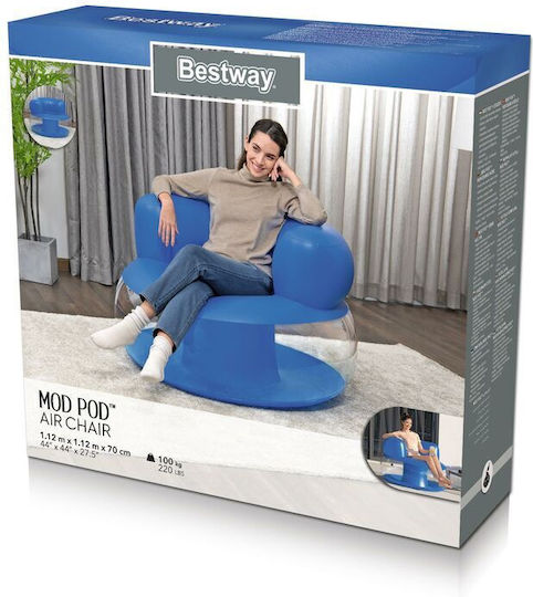 Bestway Φουσκωτή Πολυθρόνα (Διάφορα Χρώματα) 112x112cm