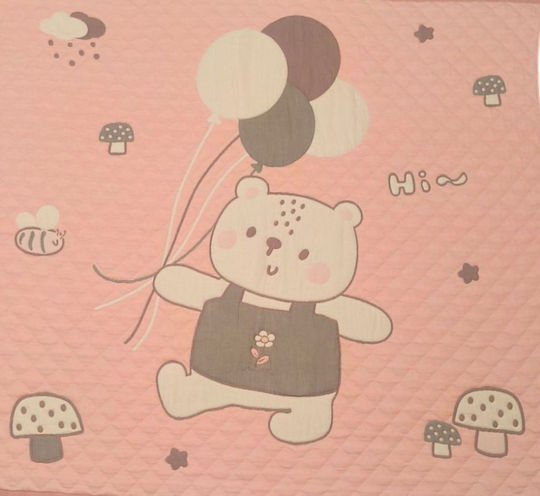 Бебешка кувертюра Двулицево Памук Pink 100x120см