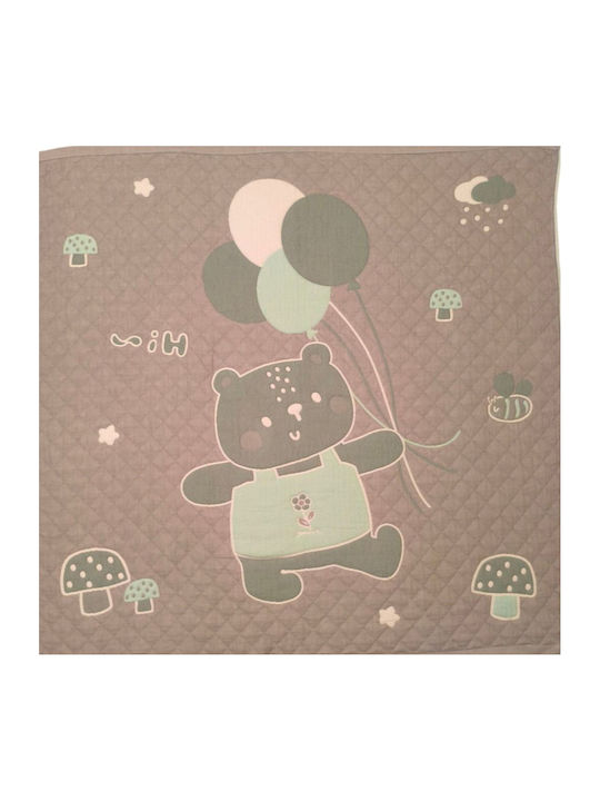 Double Sided Cotton Baby Quilt 100x120cm Mint