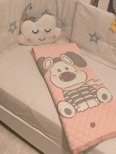 Double Sided Cotton Baby Quilt 100x120cm Pink
