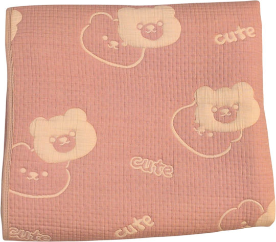 Бебешка кувертюра Двулицево Памук Pink 100x110см
