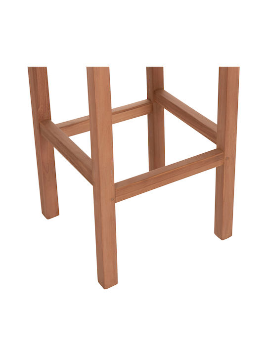 Stool Bar with Backrest Wooden Nikol Natural 40x40x77cm