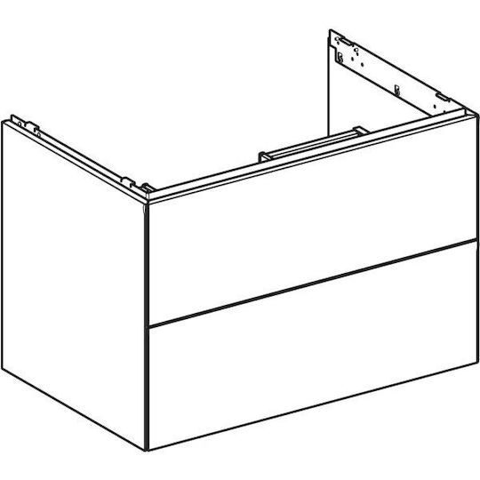 Geberit Πάγκος χωρίς Νιπτήρα Μ74xΒ47xΥ50.4cm Λευκό Γυαλιστερό
