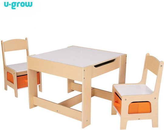 Kinder Tischset mit Stühlen zum Malen Beige U-Grow
