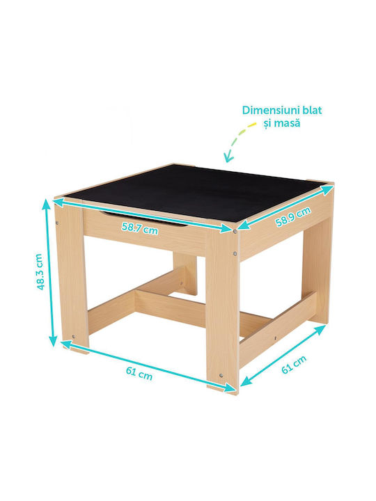 Kids Table and Chairs Set for Painting Beige U-Grow