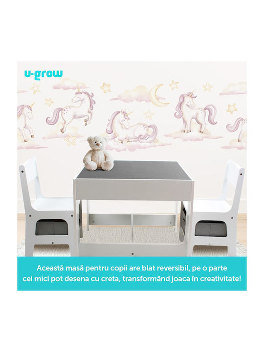 Kinder Tischset mit Stühlen Weiß U-Grow