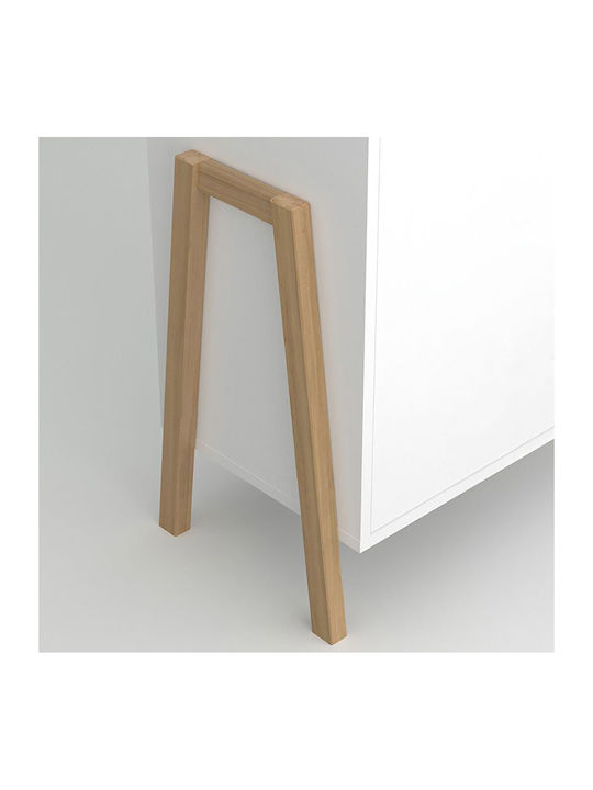 Kids Wooden Bookcase Belle White 102.5x41x152.5cm