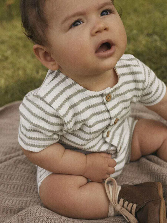 Lil' Atelier Baby Bodysuit Short-Sleeved Seagrass