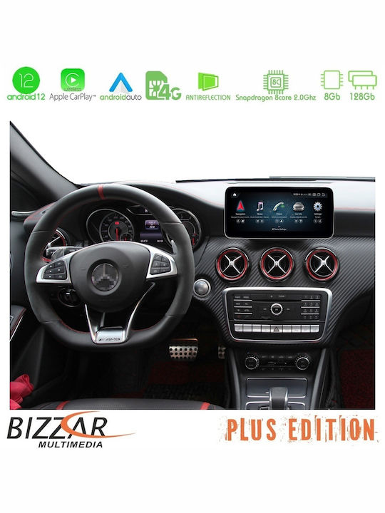 Bizzar Ηχοσύστημα Αυτοκινήτου για Mercedes-Benz GLA / A Class / B Class / C Class / CLA Class / G Class / E Class / GLK 2009-2016 (Bluetooth/USB/WiFi/GPS/Apple-Carplay/Android-Auto) με Οθόνη Αφής 12.3"