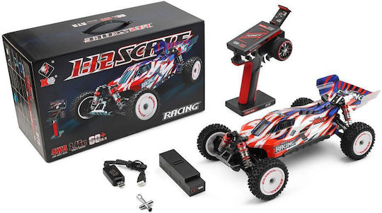 Mașină de curse profesională cu telecomandă Wltoys 124008 4wd viteză mare 60km/h scară 1:12 2.4g 11.1v 2000 Mah 3s 25c baterie 16 min autonomie motor fără perii