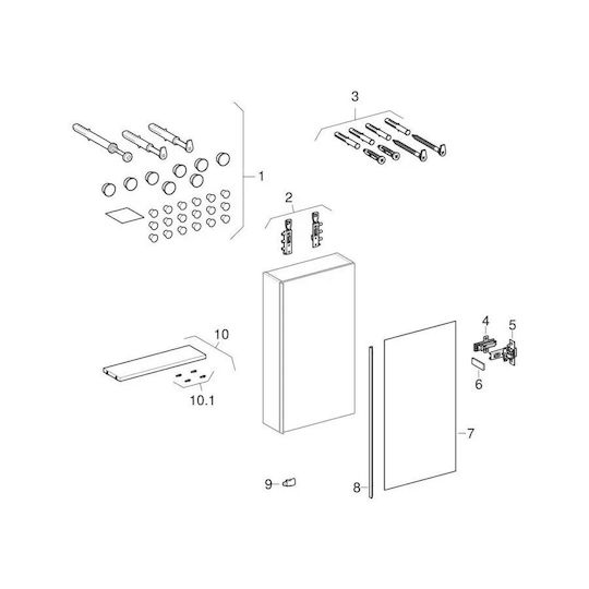 Geberit Bathroom Cabinet L45xW17.4xH82cm Black