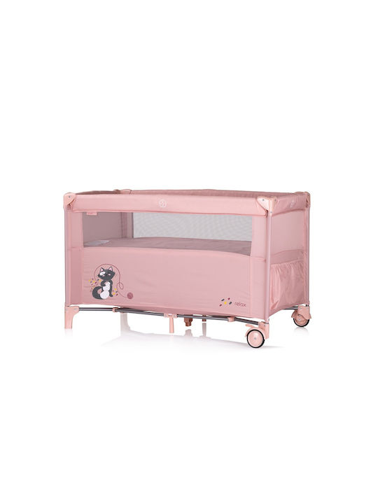 Chipolino Loc de joacă 2 Nivele cu Saltea Roz 125x71cm
