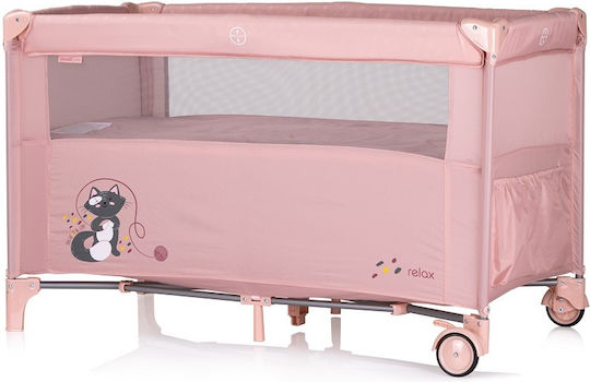 Chipolino Loc de joacă 2 Nivele cu Saltea Roz 125x71cm