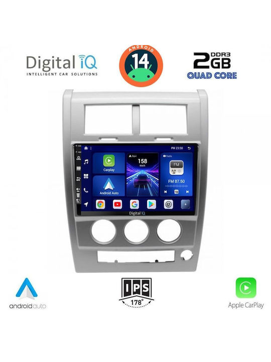 Digital IQ Sistem Audio Auto pentru Jeep Cherokee / Libertate 2007-2014 (Bluetooth/USB/AUX/WiFi/GPS/Apple-Carplay/Android-Auto) cu Ecran Tactil 10"