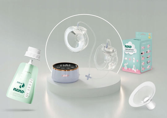 Neno Pompa de sân dublă electrică Funcționează cu baterie Auriu 150ml