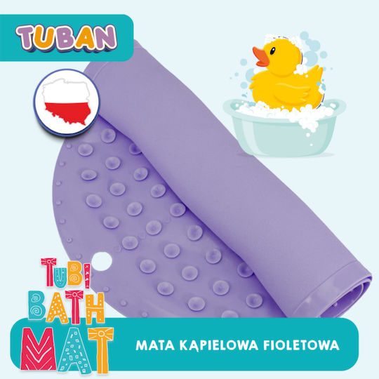 Tuban Rutschfeste Badematte mit Saugnäpfen Lila