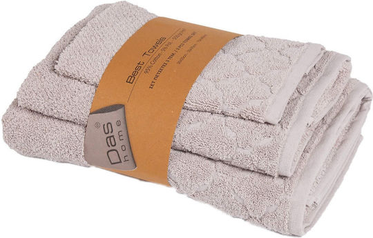 Das Home Bath Towel Set 3pcs 0790 Grey Weight 550gr/m²