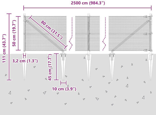 vidaXL Drahtgeflecht Elektrische Gitarren Grün 0.5x25m