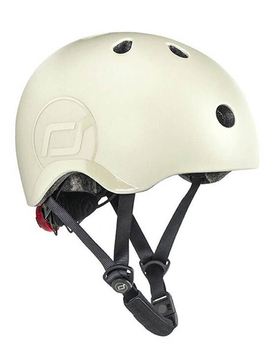 Scoot & Ride Детска каска за велосипед / скутер Скутер / Велосипед Бежов с вградена LED светлина